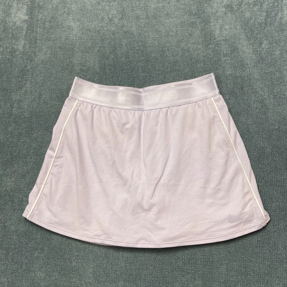Nike‎ Dri Fit Skort Womens Light Purple Mid Rise Built In Brief Running Tennis
